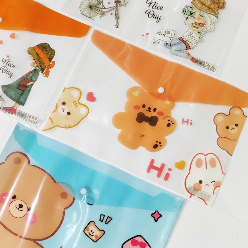 پوشه دکمه دار شفاف فانتزی A4