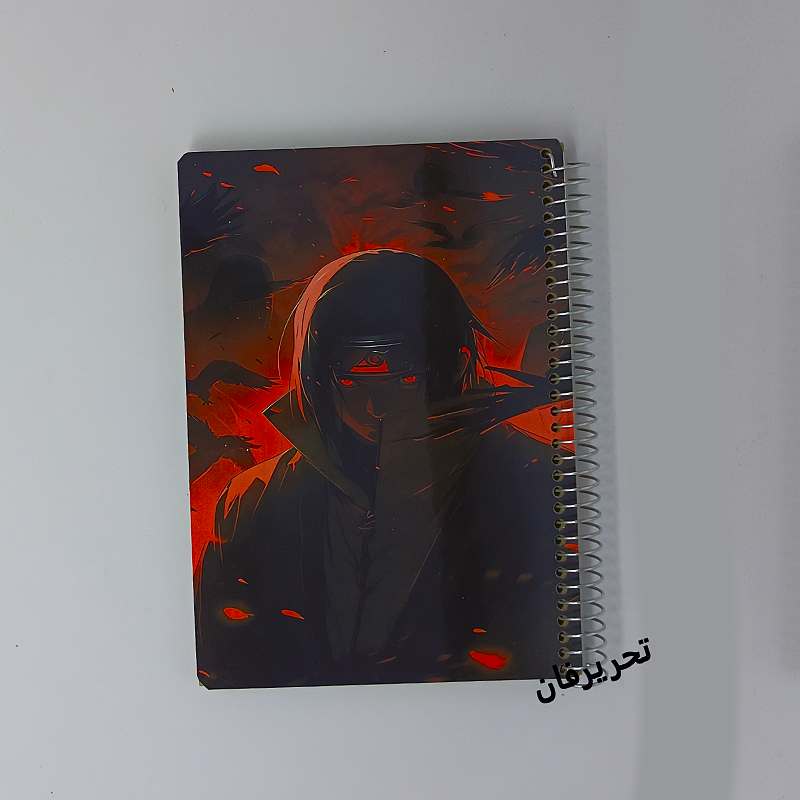 دفتر طراحی انیمه ای سایزA5 کاغذ کرافت یا نخودی بدون خط،انیمه ناروتو طرح ایتاچی (Naruto)(Uchiha Itachi) سایزA5 دفتر طراحی انیمه ای