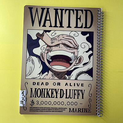 دفتر انیمه وان پیس طرح بونتی یا وانتد لوفی خط دار 60 برگ سایز وزیری (مانکی.دی.لوفی)(MONKEY-D-Luffy)one piece