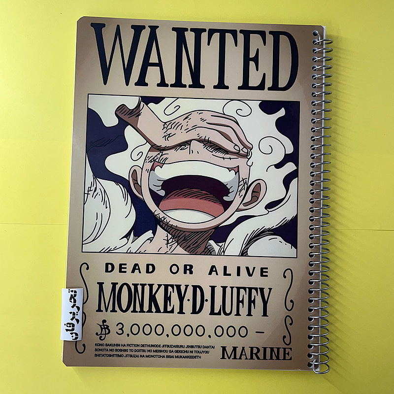 دفتر انیمه وان پیس طرح بونتی یا وانتد لوفی خط دار 60 برگ سایز وزیری (مانکی.دی.لوفی)(MONKEY-D-Luffy)one piece