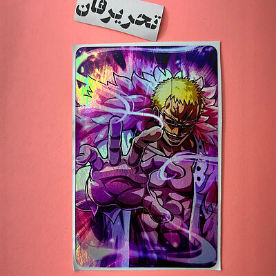 برچسب عابر بانک هولوگرامی انیمه ای وان پیس طرح دوفلامینگو ()(One piece)