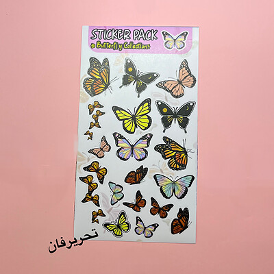 استیکر پکی پروانه ،ضد خش و ضد آب مناسب برای گوشی و لپتاب (Butterfly Collection)