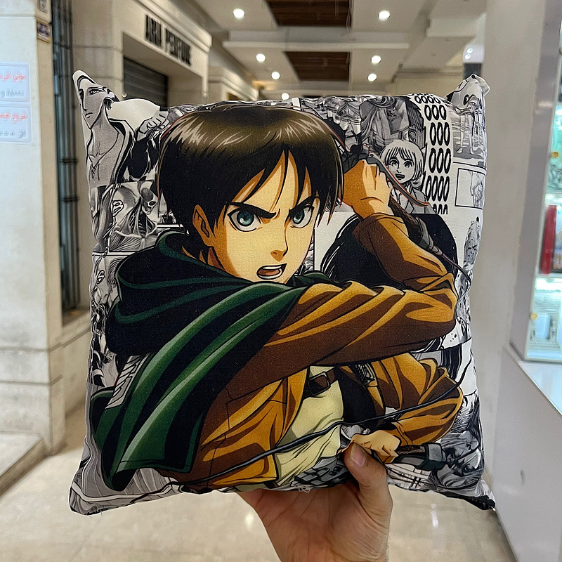 بالش انیمه اتک آن تایتان طرح ارن ییگر‌ و میکاسا‌ اکرمن سایز بزرگ(attack on Titan)