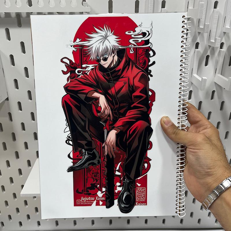 دفتر طراحی انیمه ای،دفتر انیمه جوجوتسوکایسن طرح گوجو ساتورو‌ و سوکونا دفتر سایز A4 