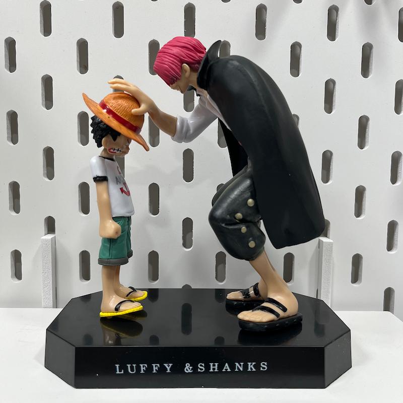 فیگور شنکس مو قرمز و لوفی کلاه حصیری انیمه وان پیس | One Piece Luffy & Shanks Figure