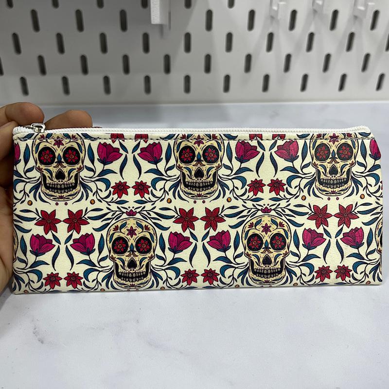 جامدادی جمجمه و گل رز چرم مصنوعی