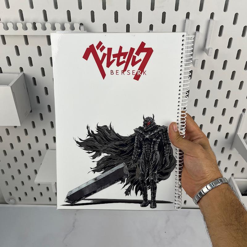 دفتر طراحی انیمه ای،دفتر نقاشی انیمه برزرک طرح گاتس اهریمنی دفتر سایز A4 و ۱۰۰برگ