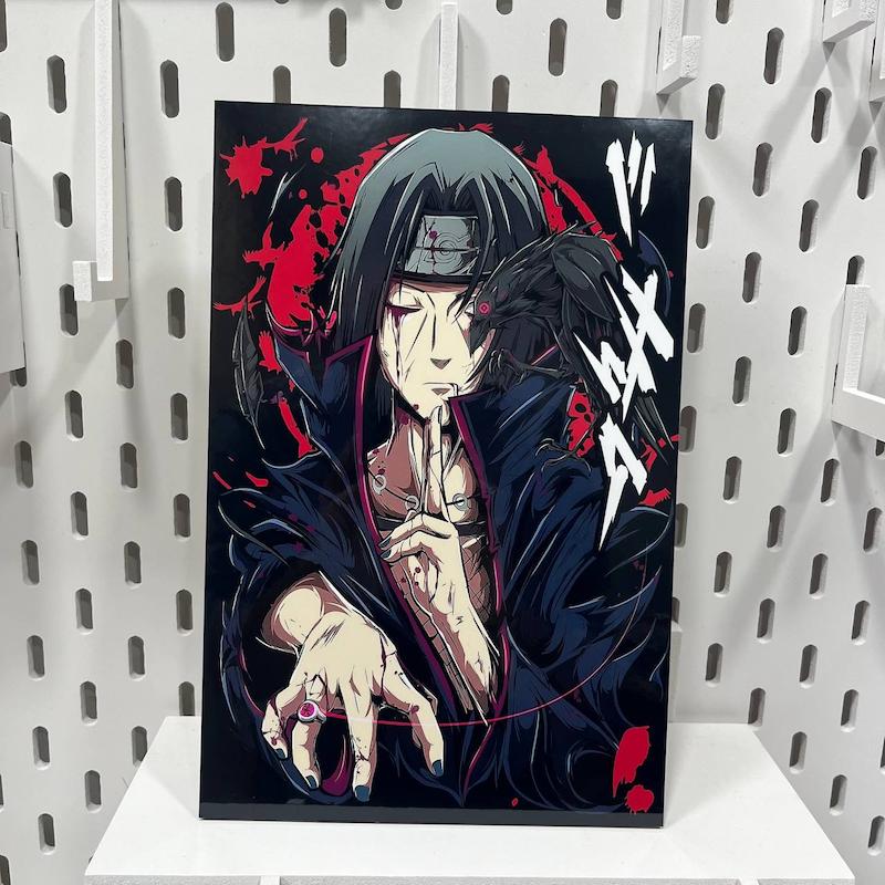 تابلو شاسی انیمه A4 دیواری انیمه ناروتو طرح ایتاچی(Naruto)،(ITACHI)