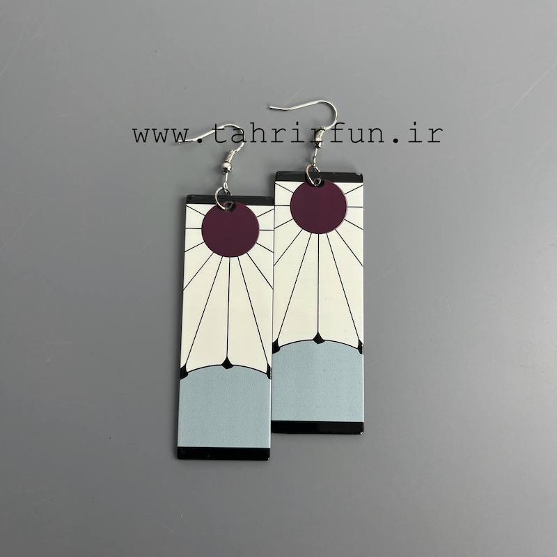 گوشواره های تانجیرو انیمه شیطان کش طرح هانافودا(demon slayer)