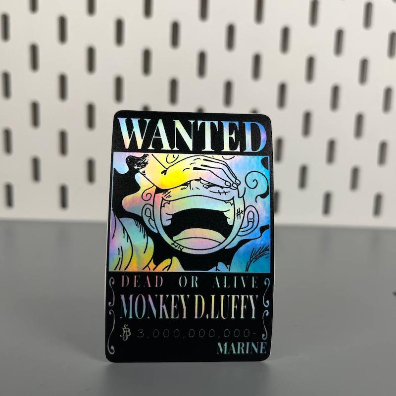 استیکر کارت عابر بانک هولوگرامی وانتد لوفی کلاه حصیری انیمه وان پیس (One piece)