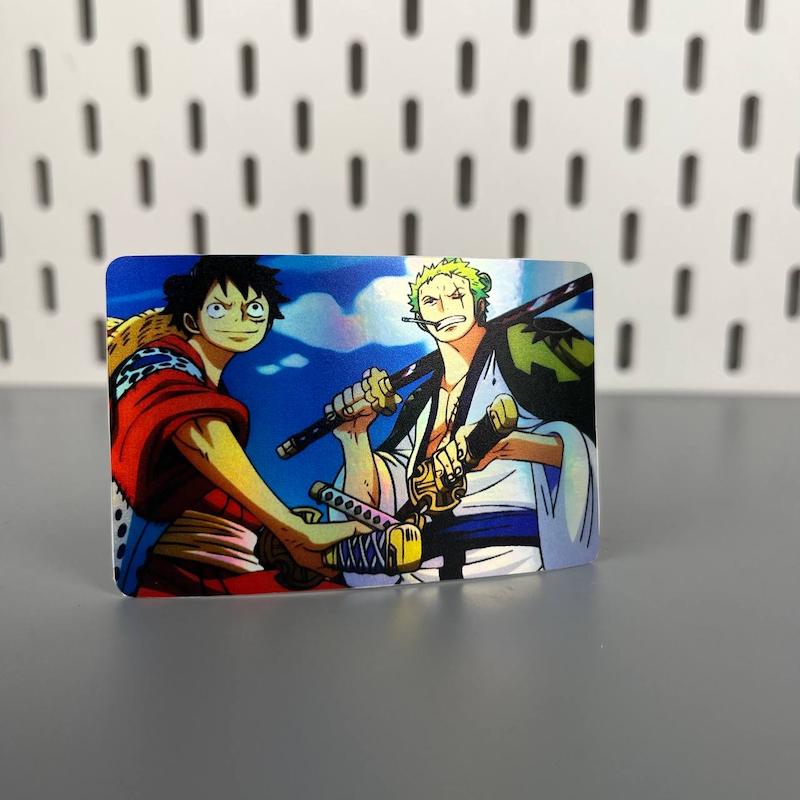 استیکر کارت عابر بانک استیکر هولوگرامی زورو و لوفی کلاه حصیری انیمه وان پیس (One piece)