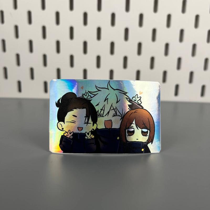 استیکر کارت عابر بانک،استیکر هولوگرامی گوجو و گتو انیمه جوجوتسوکایسن(jujutsu Kaisen)