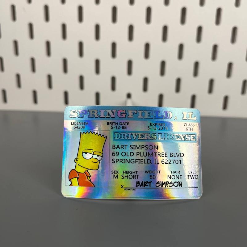 استیکر کارت سیمپسون ها طرح بارت سیمپسون ، استیکر عابربانک هولوگرامی انیمه ای،