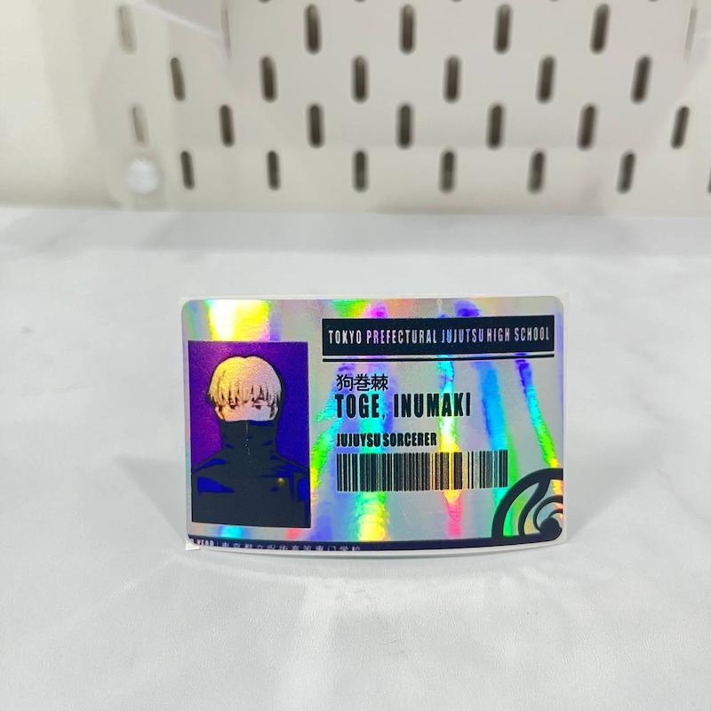استیکر کارت انیمه جوجوتسوکایسن طرح اینوماکی توگه‌ ، گواهینامه اینوماکی، استیکر عابربانک هولوگرامی انیمه ای،