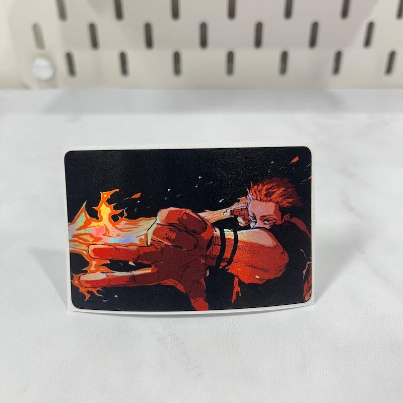 استیکر کارت انیمه جوجوتسوکایسن طرح سوکونا  ، استیکر عابربانک هولوگرامی انیمه ای،