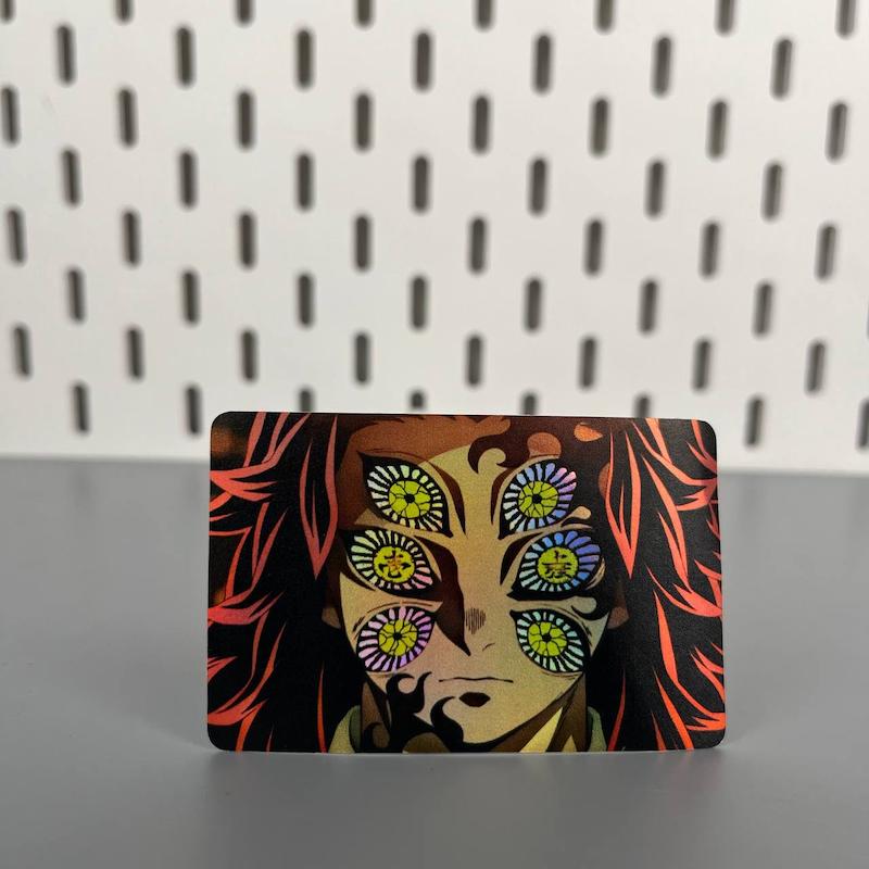 استیکر کارت انیمه شیطان کش طرح چشم کوکوشیبو ، استیکر عابربانک هولوگرامی انیمه ای،