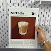 پوستر کافه طرح کافه کورتادو نوشیدنی  کورتادو ( cortado ) پوستر دیواری سایزA4، پوستر گلاسه 