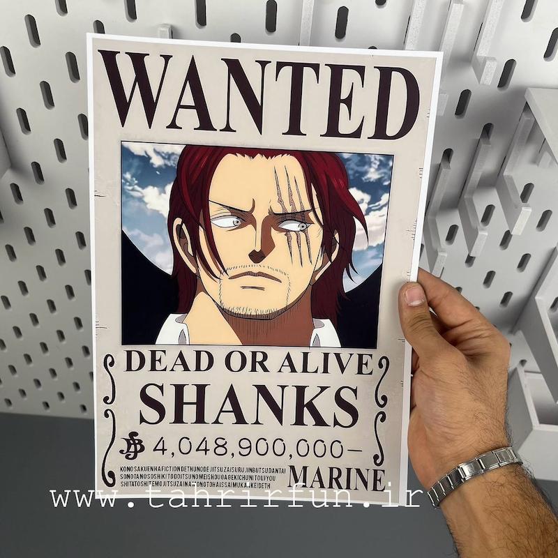 پوستر وانتد یونکو شنکس مو قرمز ، پوستر انیمه وان پیس (Vantad-Shanks)one piece