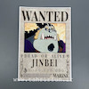پوستر وانتد جیمبه ،خدمه کلاه حصیری جینبه یا شیجیبوکای جینبه ، پوستر انیمه وان پیس (WANTED-JINBEI)one piece ،پوستر گلاسه 