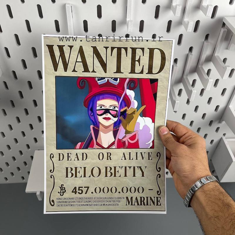 پوستر بلو بتی یکی از انقلابیون یا آزادی خواهان انیمه وانپیس ، پوستر انیمه وان پیس(BELO-BETIY)one piece