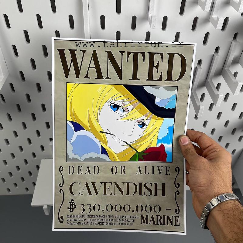 پوستر کوندیش ، پوستر انیمه وان پیس (WANTED-CAVNDISH)ONE PIECE