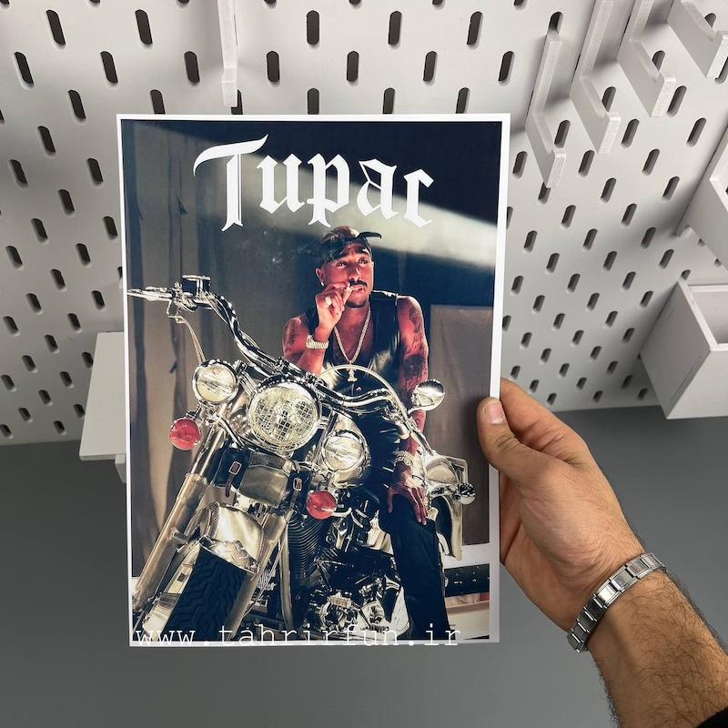 پوستر رپر توپاک پوسترA4 خواننده یا رپر معروف 2PAC ، پوستر گلاسه 