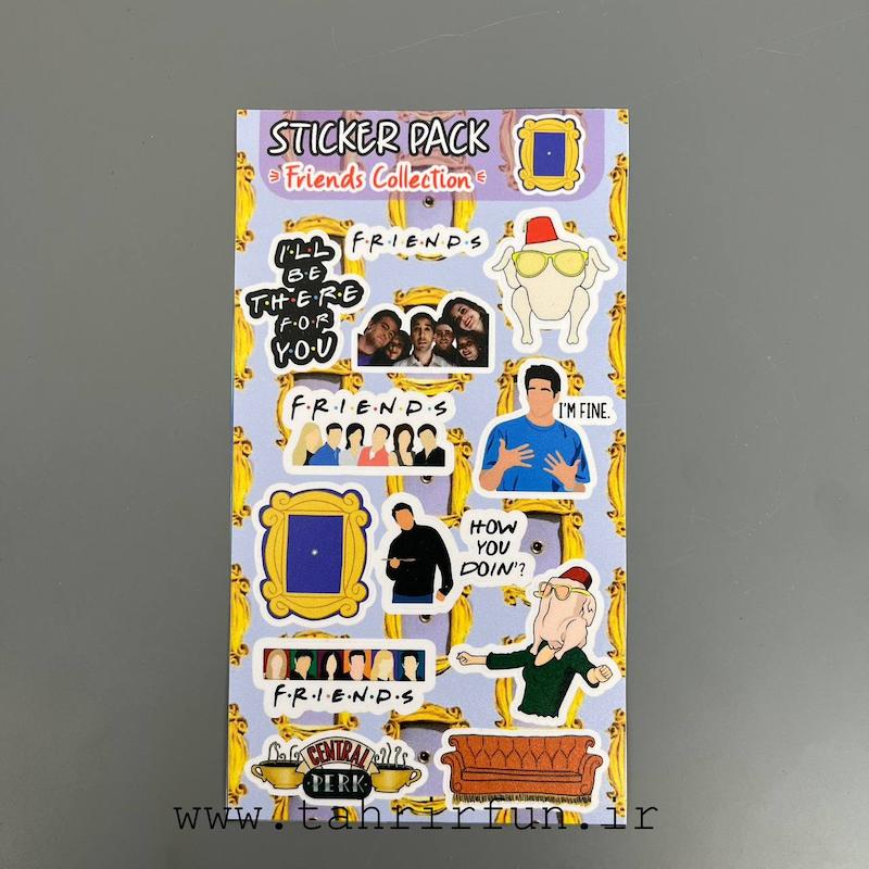 پک استیکر گوشی ، لپ تاپ و ماشین ضد آب و ضد خش ، استیکر سریال فرندز طرح فرندز  (Friends Collection)
