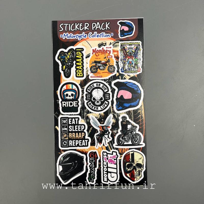 برچسب یا استیکر موتور ضد خش و ضد آب طرح موتور سیکلت (Motorcycle Collectione)