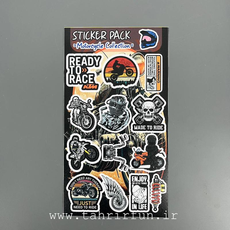 برچسب یا استیکر موتور ضد خش و ضد آب طرح موتور سیکلت (Motorcycle Collectione)