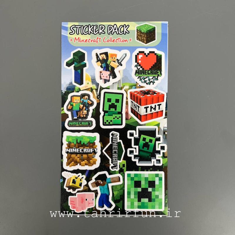 پک استیکر ماینکرافت ، استیکر پکی لپ تاپ و موبایل و ماشین ، ضد خش و ضد آب  (Minecraft)