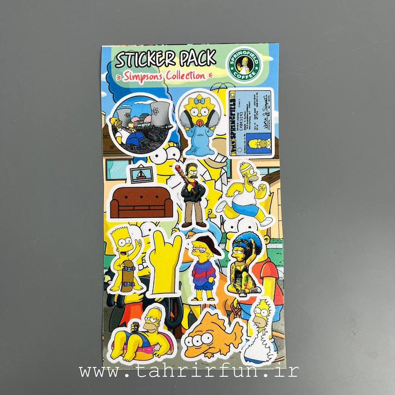پک استیکر لپ تاپ ، موبایل و ماشین ، ضد آب و ضد خش ، استیکر سیمپسون ها طرح سیمپسون (Simpsons Collection)
