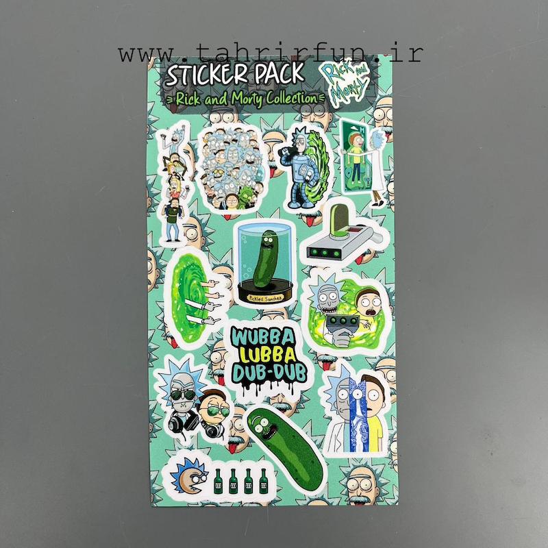 پک استیکر لپ تاپ و موبایل و ماشین ضد خش و ضدآب انیمیشن ریک اند مورتی (Rick and Morty) کد 1