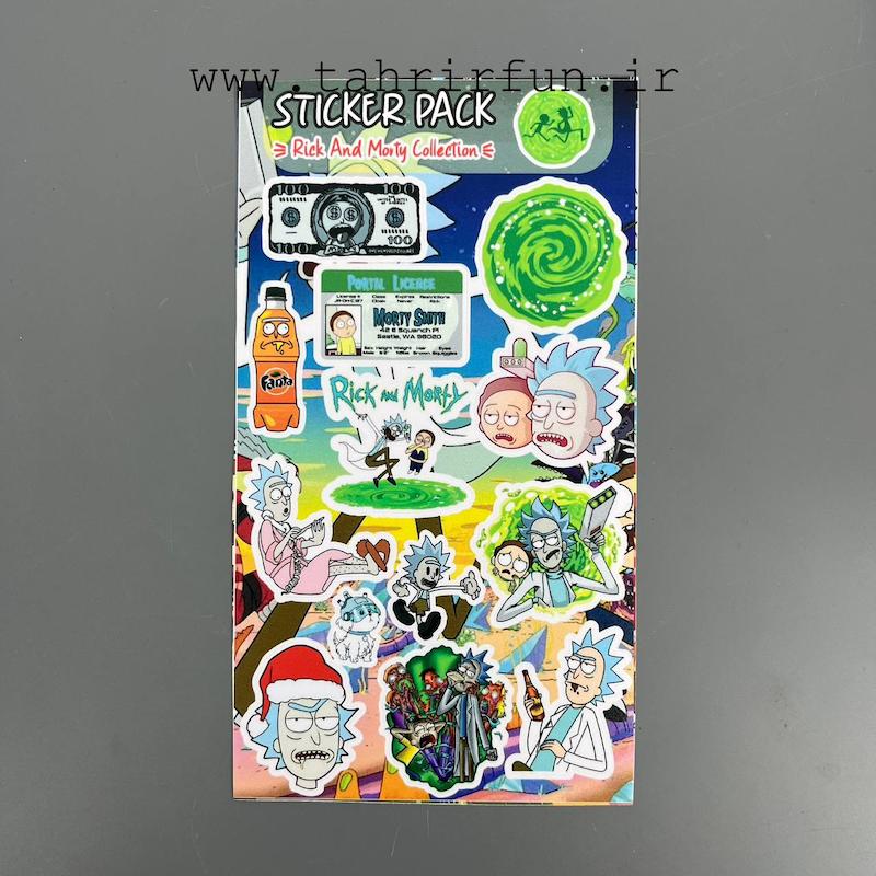 پک استیکر لپ تاپ و موبایل و ماشین ضد خش و ضدآب انیمیشن ریک اند مورتی (Rick and Morty) کد ۳