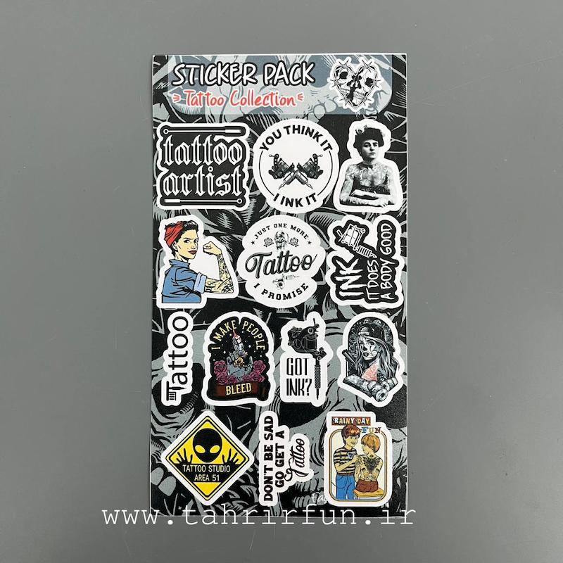 پک استیکر تتو و مخصوص تتو آرتیست ها ، استیکر پکی لپ تاپ و موبایل و ماشین ضد خش و ضدآب (tattoo)