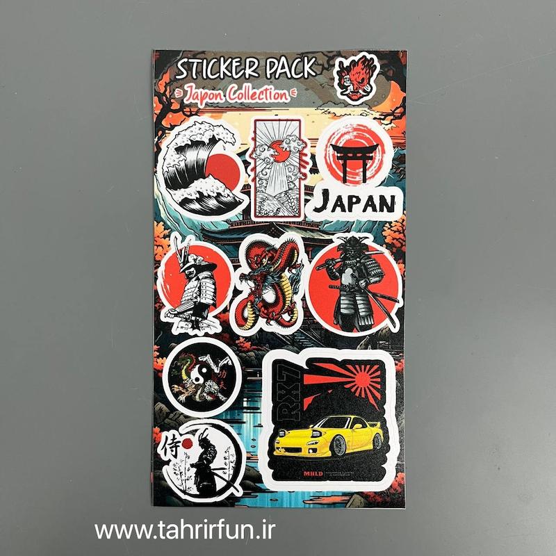 پک استیکر ژاپنی ، پک استیکر سامورایی لپ تاپ و موبایل و ماشین ضد آب و ضد خش ژاپن ( japon) کد ۲