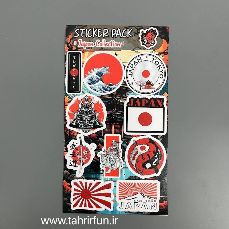 پک استیکر ژاپنی ، پک استیکر سامورایی لپ تاپ و موبایل و ماشین ضد آب و ضد خش ژاپن ( japon) کد ۳