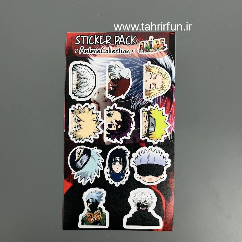پک استیکر چشم و سر انیمه ای , استیکر کالکشن انیمه ای  و ضدآب ,ضد خش انواع شخصیت های انیمه ای (Anime eyes collection )