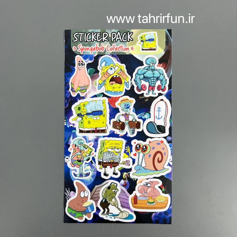 پک استیکر باب اسنفجی و پاتریک ، استیکر پکی انیمیشن باب اسفنجی و پاتریک و ضد آب و ضد خش(Patrick،SpongeBob)
