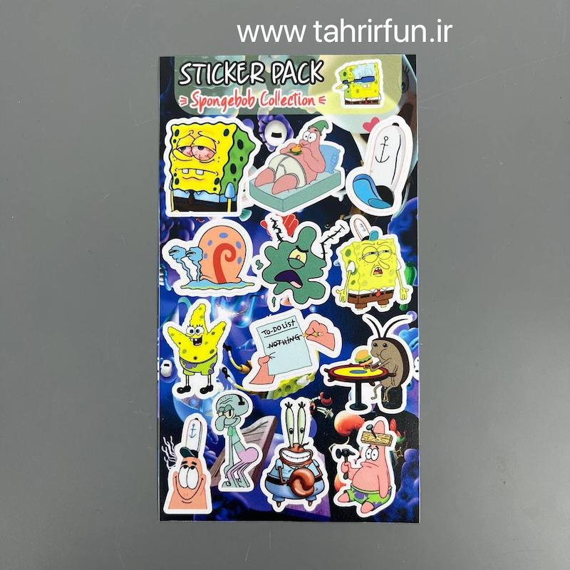 پک استیکر باب اسنفجی و پاتریک ، استیکر پکی انیمیشن باب اسفنجی و پاتریک  و ضد آب و ضد خش(Patrick،SpongeBob)