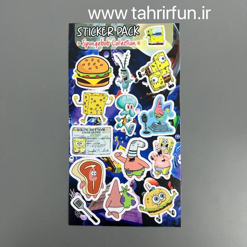 پک استیکر باب اسنفجی و پاتریک ، استیکر پکی انیمیشن باب اسفنجی و پاتریک و ضد آب و ضد خش (Patrick،SpongeBob)