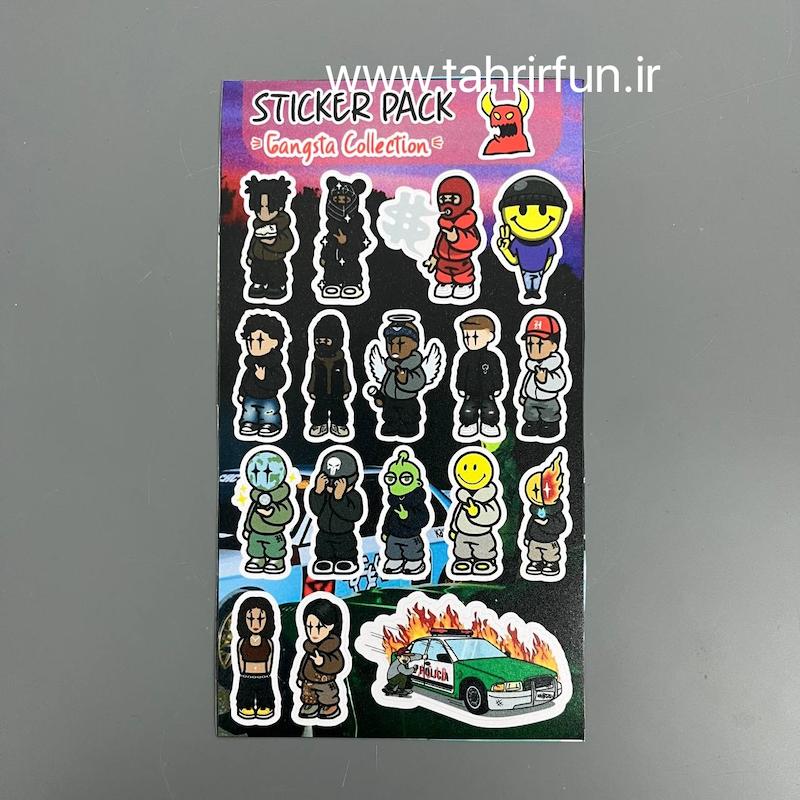 پک استیکر گنگستر ، استیکر  پکی گنگستر ضد آب و ضد خش (Gangsta collection)