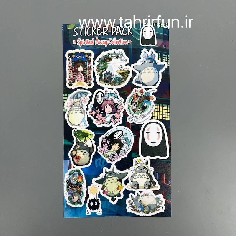 پک استیکر انیمه شهر اشباح ، استیکر پکی شهر اشباح،ضد خش و ضد آب مناسب برای لبتاپ و موبایل شهر اشباح (Spirited Away Collection)