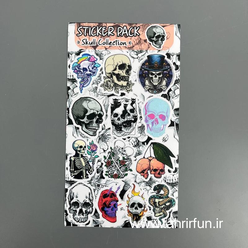 پک استیکر اسکلت ، استیکر  پکی اسکلت ضد آب و ضد خش (Skull collection )