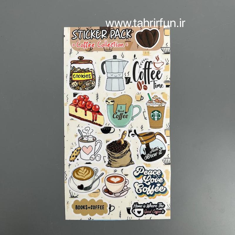 پک استیکر قهوه ، استیکر پکی قهوه   لپ تاپ و موبایل و ماشین ضد آب و ضد خش(coffe collection)