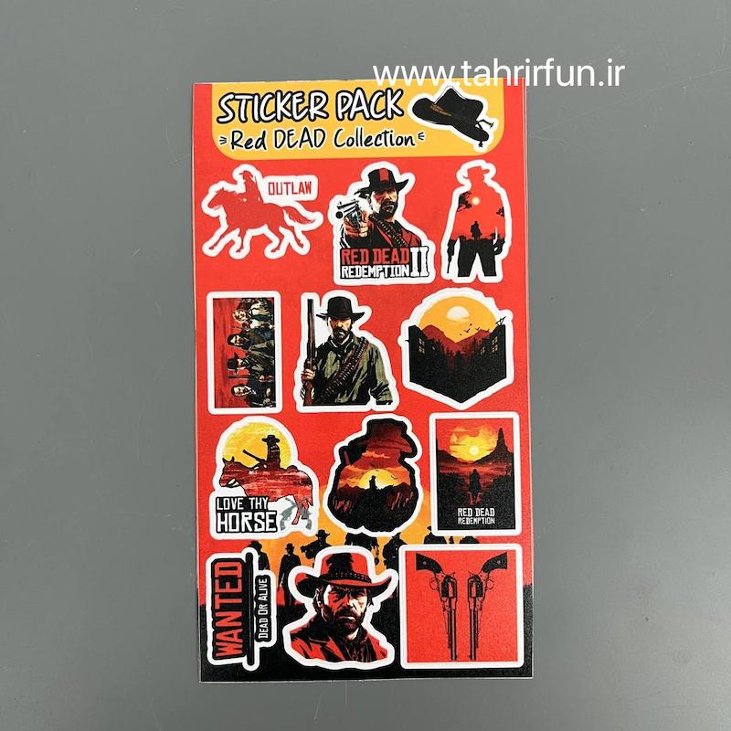پک استیکر بازی رد دد ،استیکر پکی بازی رد دد مخصوص لپتاپ و گوشی ضد آب و ضد خش ( Red Dead Collection)