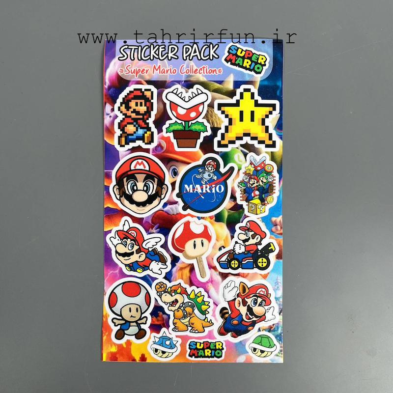 پک استیکر  سوپر ماریو ، استیکر سوپر ماریو  قوی لپ تاپ و موبایل و ماشین ضد آب و ضد خش (super mario collection) 