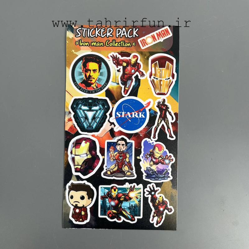 پک استیکر ایرون من ، استیکر پکی مرد آهنی  لپ تاپ و موبایل و ماشین ضد آب و ضد خش  ( Iron man)