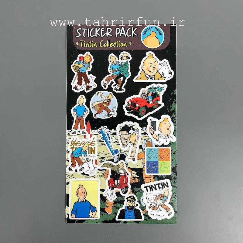 پک استیکر تن تن ، استیکر پکی تن تن ، ضدخش و ضد آب مناسب برای روی ماشین موتور و …(Tintin Collection)