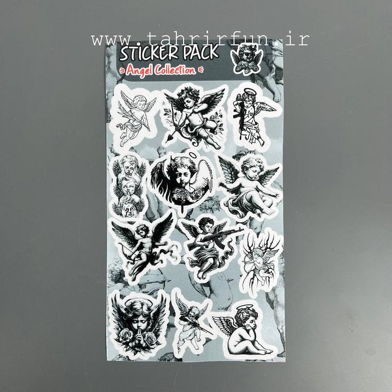 پک استیکر فرشته   ، استیکر پکی فرشته  لپ تاپ و موبایل و ماشین ضد آب و ضد خش(angel collection)