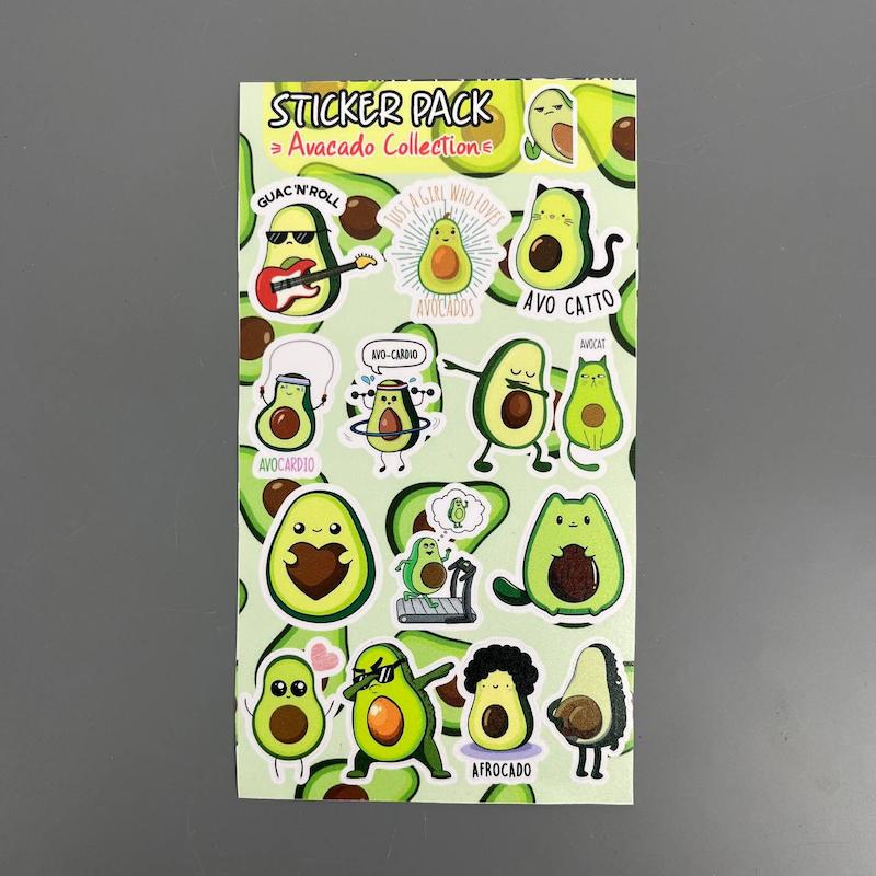 پک استیکر آوکادوو  ، استیکر پکی آوکادوو  لپ تاپ و موبایل و ماشین ضد آب و ضد خش(Avacado collection)